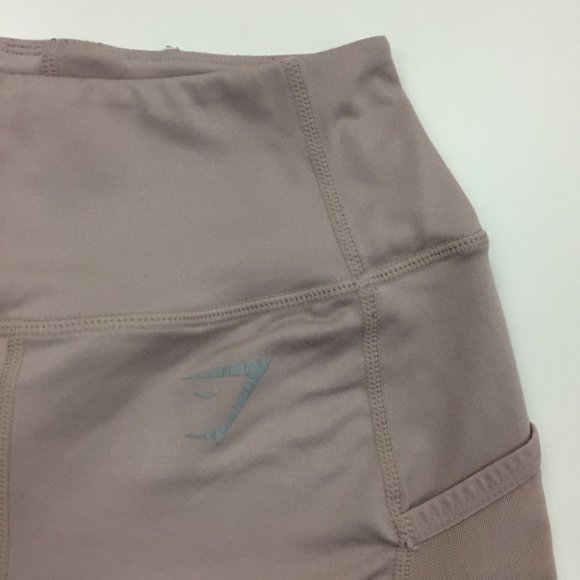 GYMSHARK Light Mauve Pink Dry Moisture Wicking Sheer Mesh Insert Leggings Pants - Picture 5 of 13